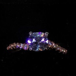 IOB Rose Gold over Sterling Size 9.75 CZ Cushion Cut Solitaire Ring